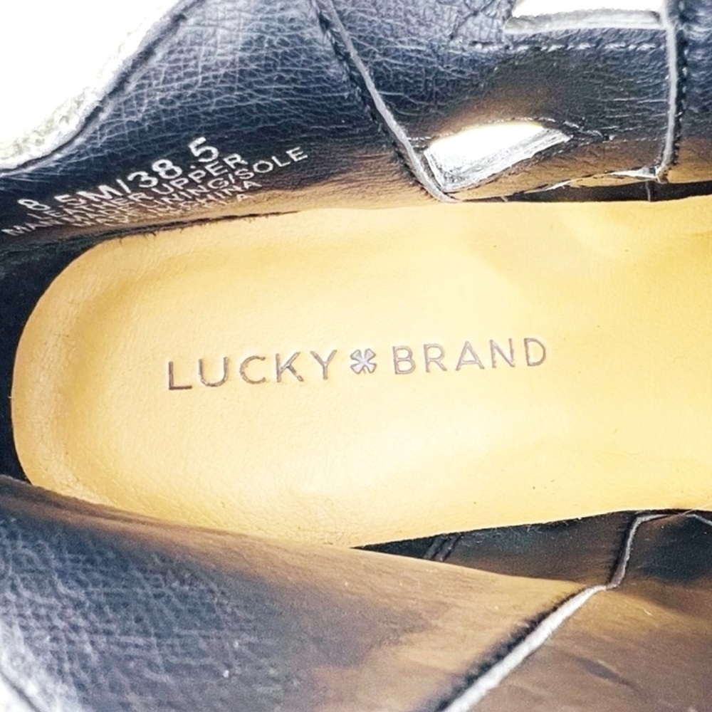 Lucky Brand Jakeela Ankle Booties Black Suede Leather Size 8.5 - Picture 10 of 13